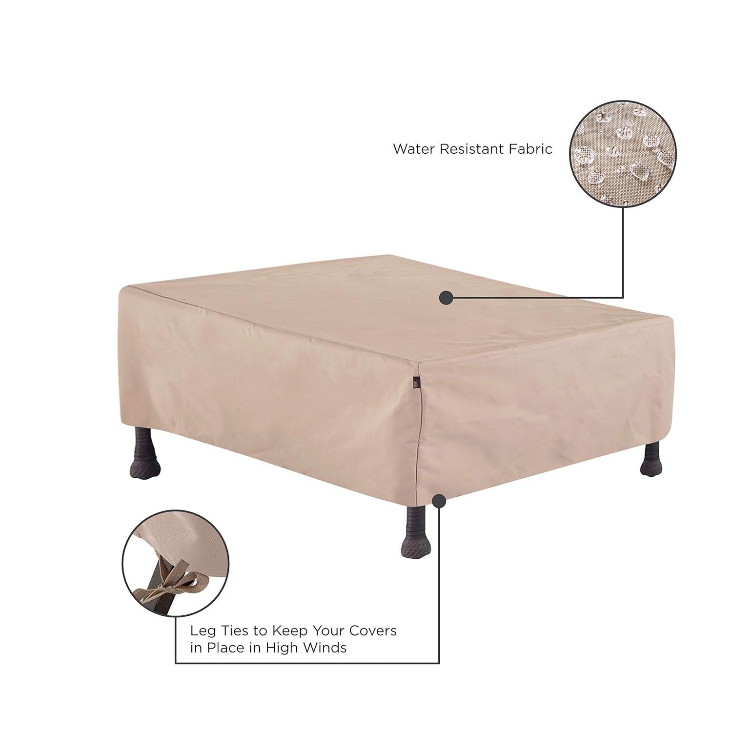 Modern Leisure Chalet Outdoor Patio Ottoman Cover, 48"L x 25"W x 18"H, Beige