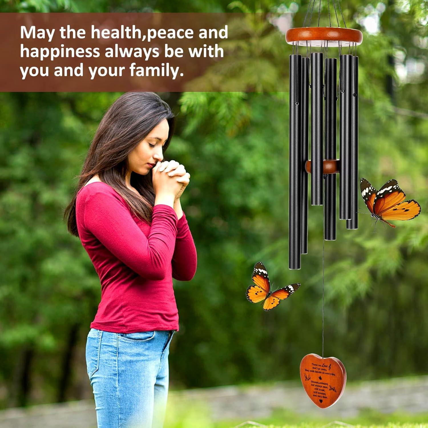Sympathy Gifts for Loss of Loved One 32" Memorial Wind Chimes for Loss of Loved One Bereavement Condolence Gifts Sympathy Windchimes Memory Wind Chime with Memorial Card