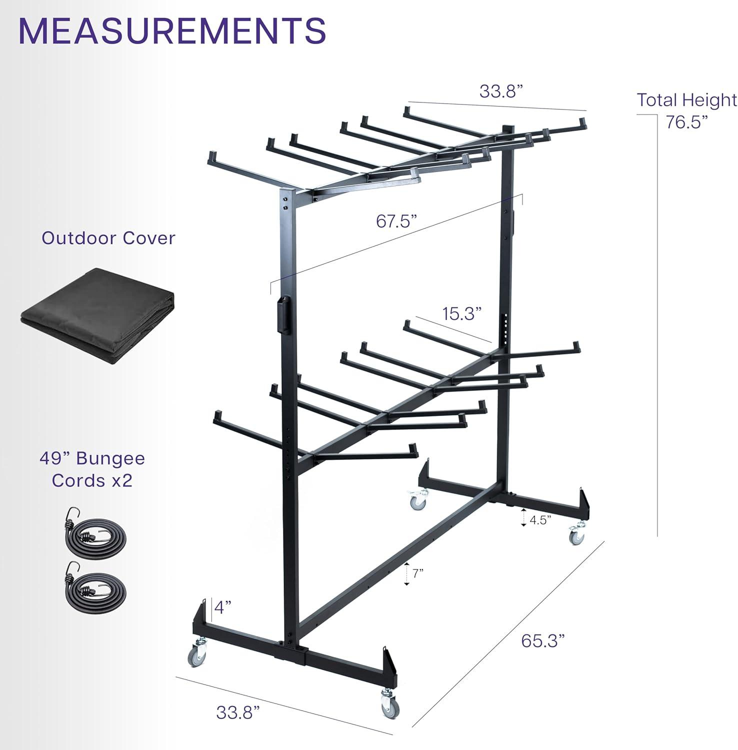 Life Finds Black Folding Table and Chair Cart with Protective Cover