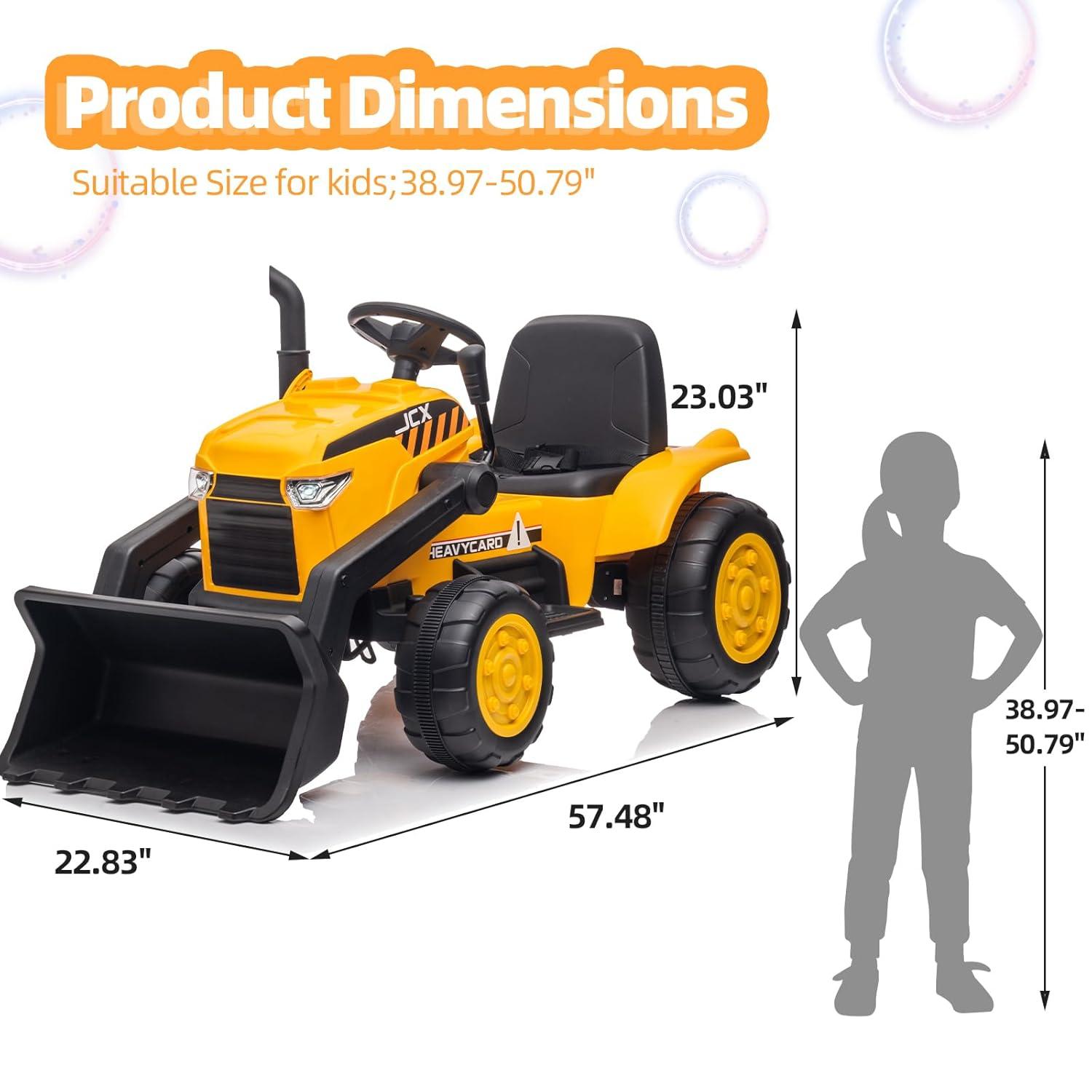 Infans 12V Kids Ride On Excavator Digger Electric Bulldozer Tractor RC w/ Light & Music