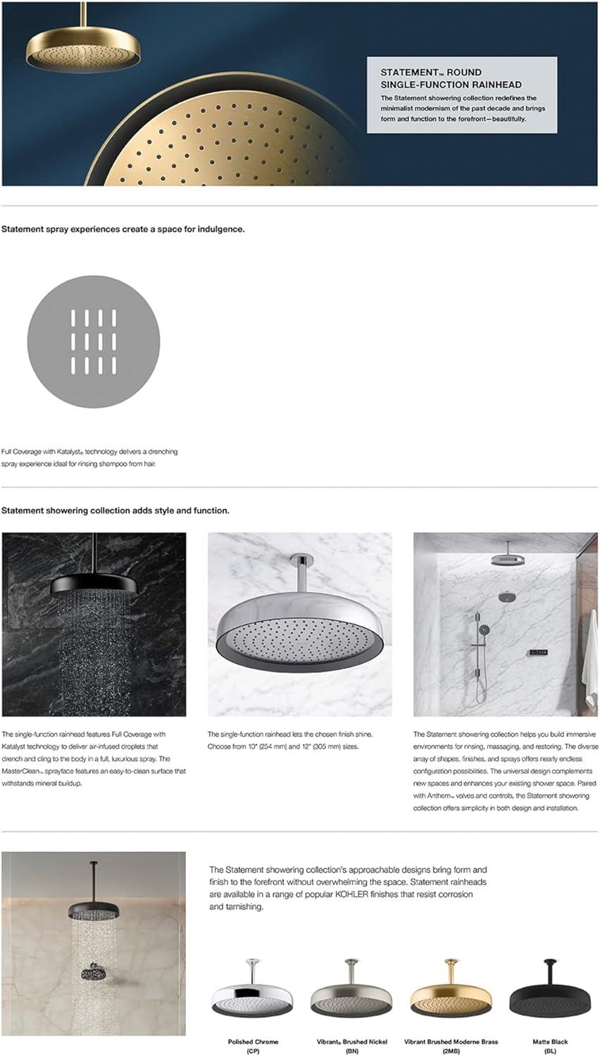 Statement™ 2.5 GPM Round 12 in. Rainhead with Katalyst Air-Induction Technology
