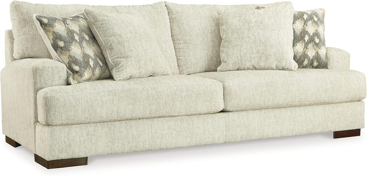 Beige Microfiber 94'' Track Arm Sofa with Removable Cushions