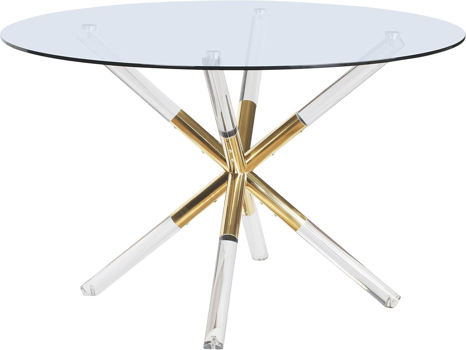 Meridian Furniture Mercury Round Tempered Glass Top Dining Table