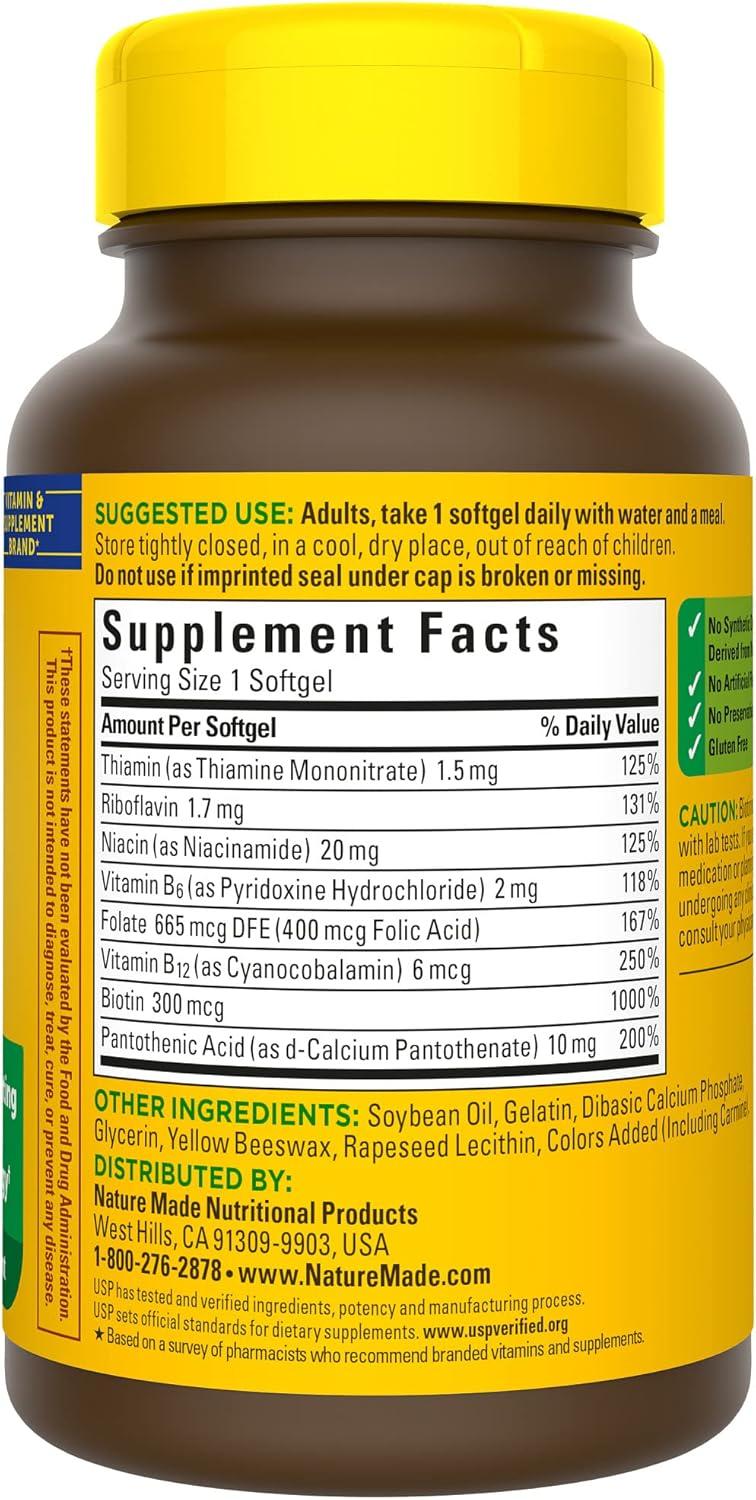 Nature Made Super B Energy Complex Brain Support Softgels, 160 Count