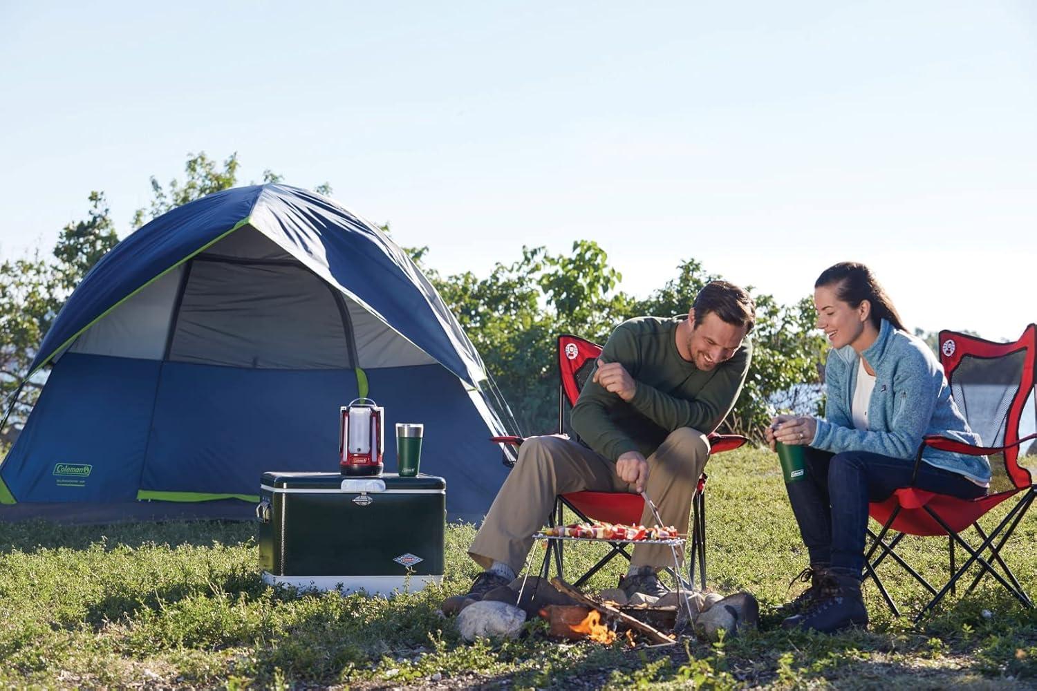 Coleman Broadband Mesh Quad Adult Camping Chair, Red