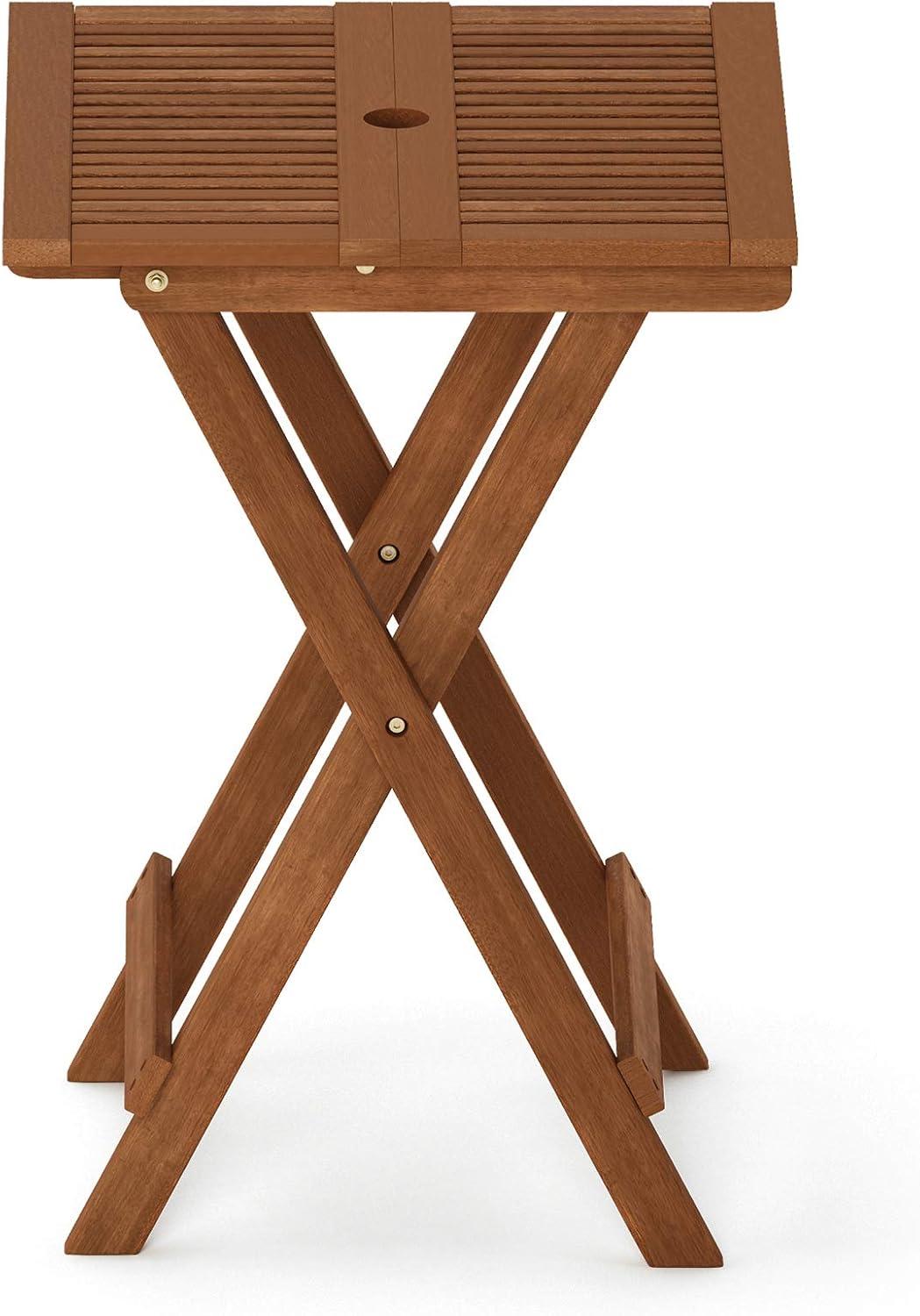 Furinno Tioman Hardwood Folding Table in Teak Oil