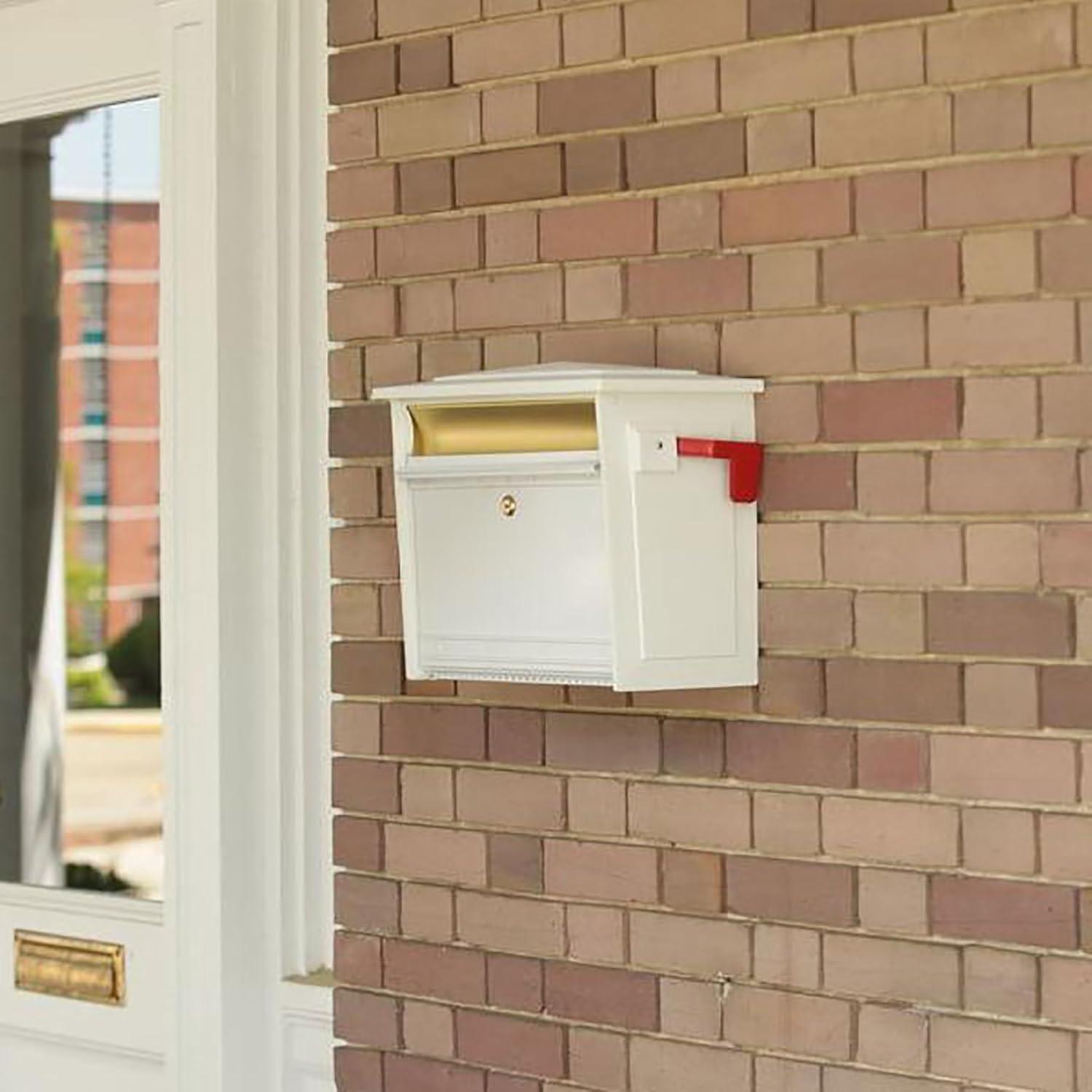 Architectural Mailboxes Mailsafe Locking, Plastic, Medium, Wall-Mount Mailbox in White