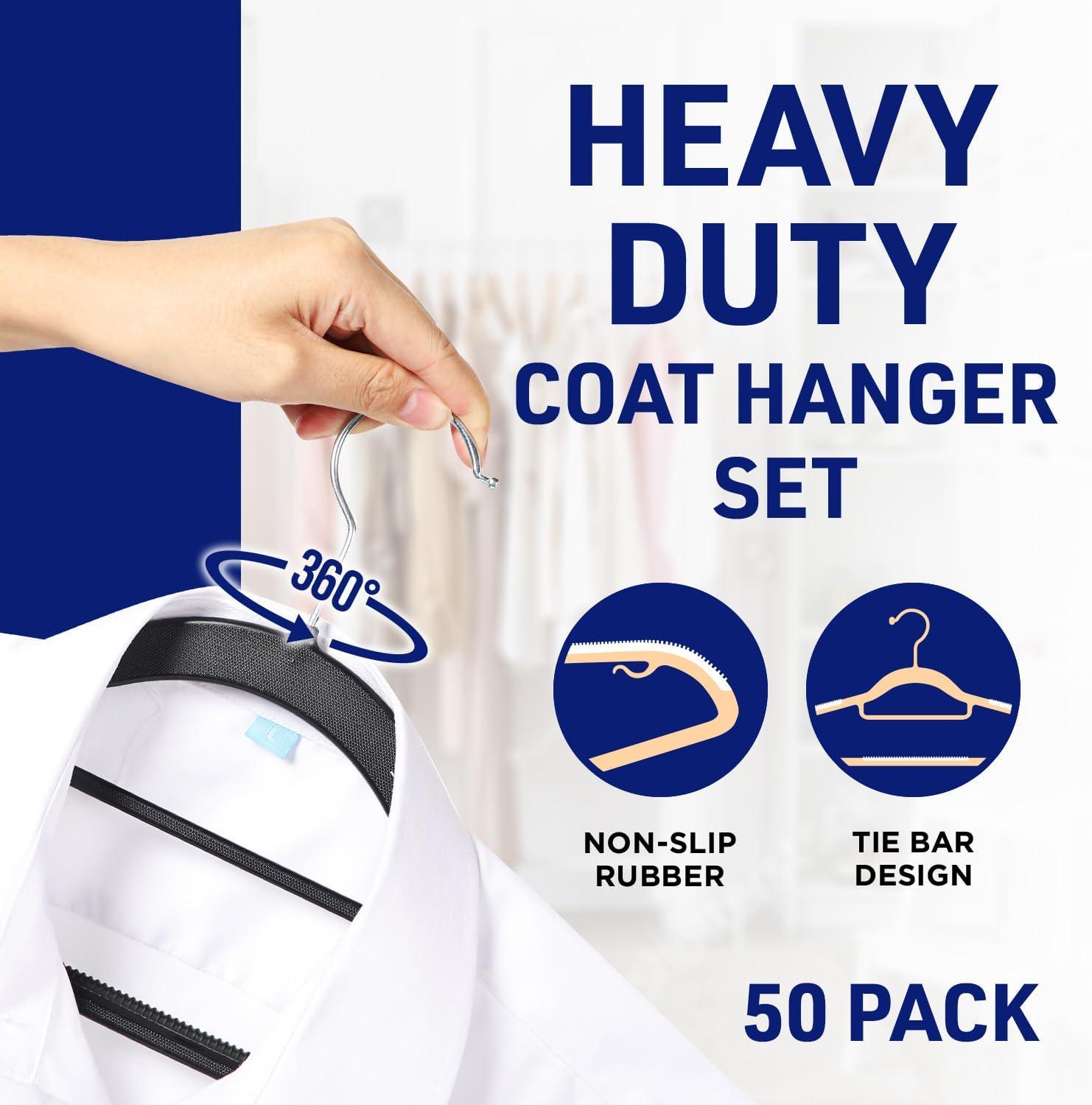 Lifemaster Dry Wet Cloth Hangers with 360° Swivel Hook, Non-Slip, Space-Saving, and Sleek Design