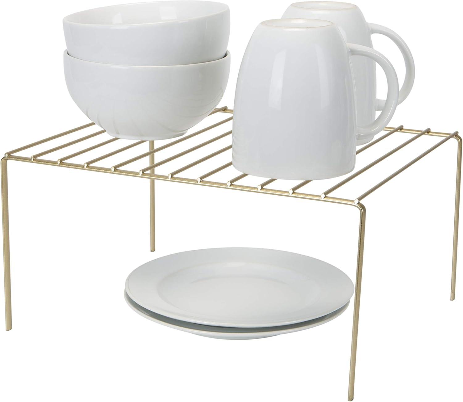 Medium Satin Gold Steel Kitchen Helper Shelf