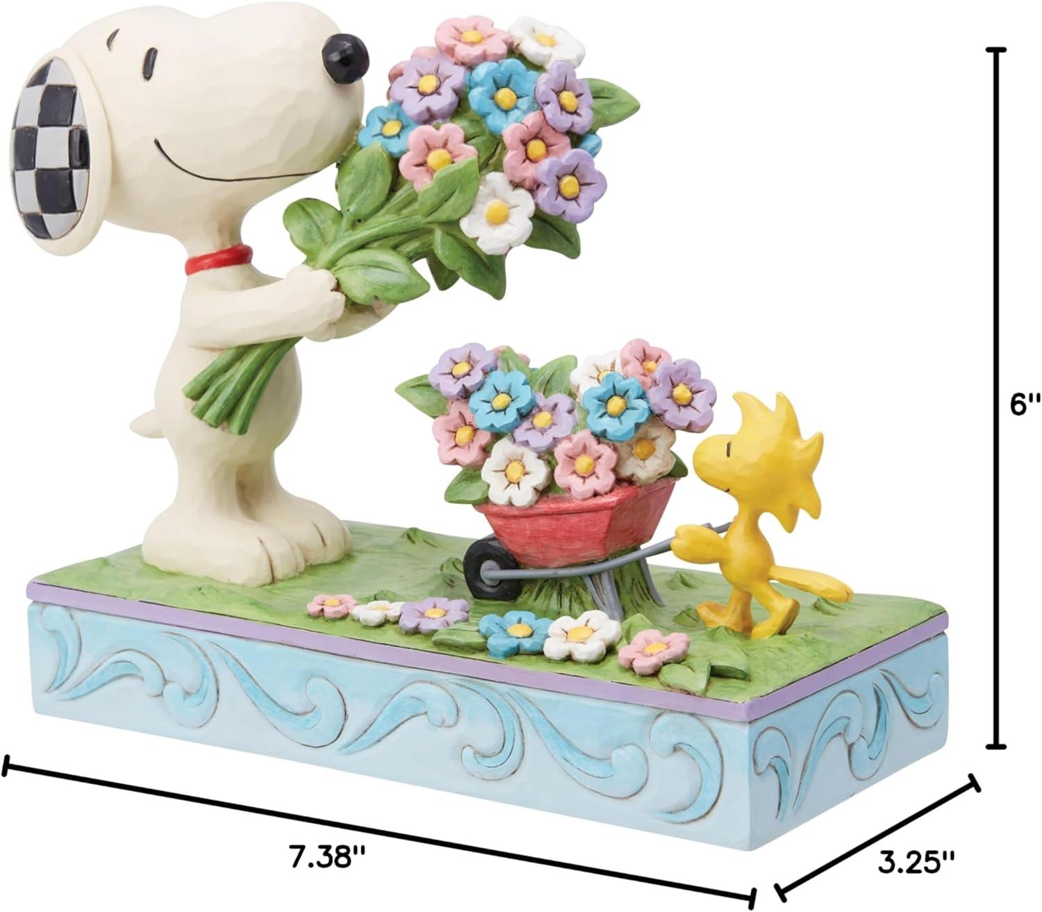 Jim Shore Fresh Picked Blooms - One Figurine 6 Inch, Polyresin - Snoopy Woodstock Flowers 6014344