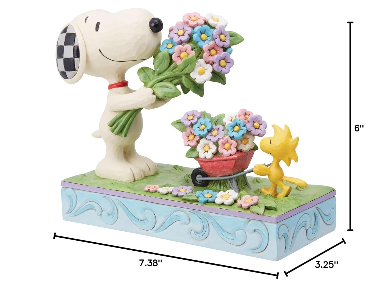 Jim Shore Fresh Picked Blooms - One Figurine 6 Inch, Polyresin - Snoopy Woodstock Flowers 6014344