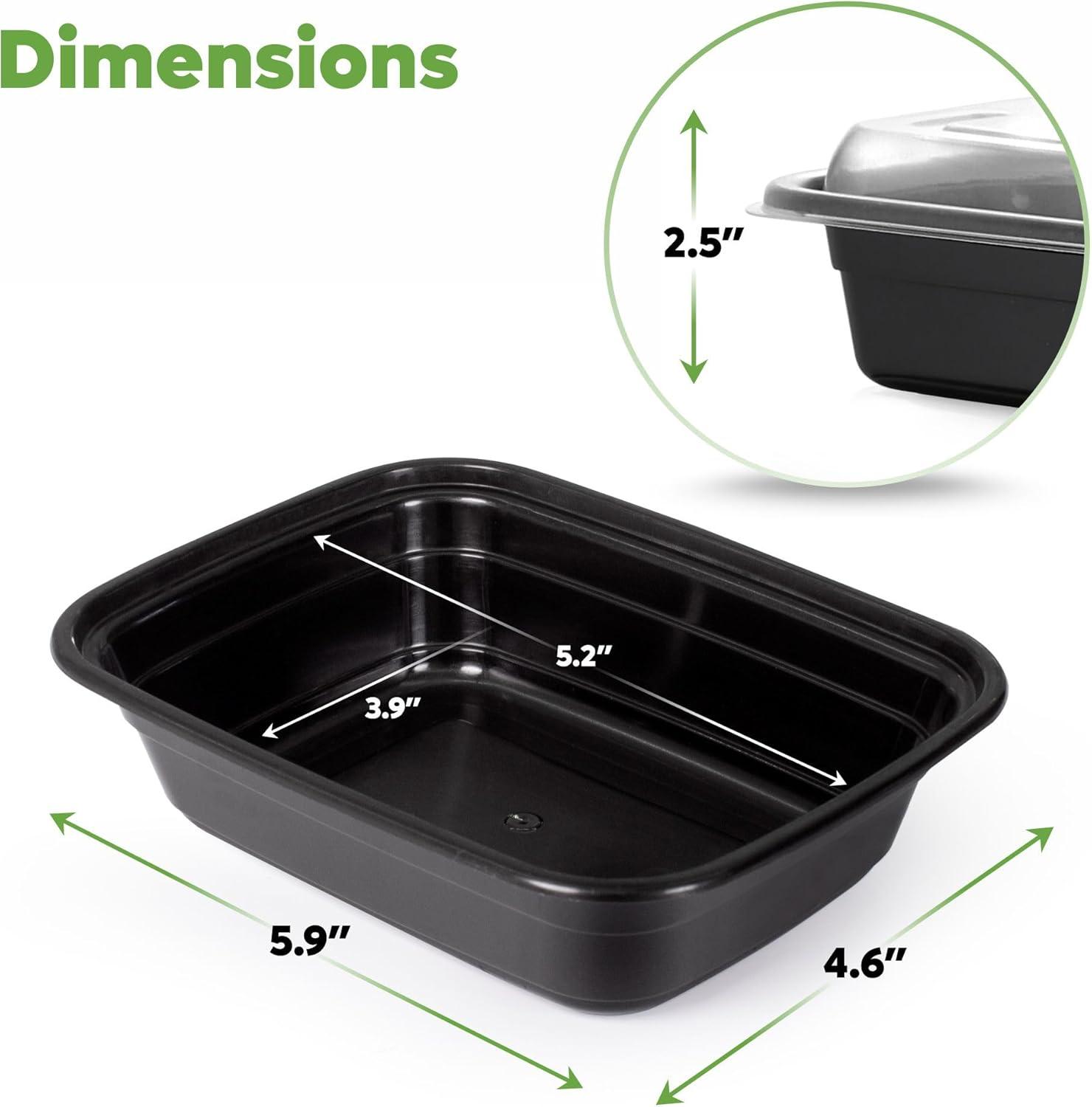 GUSTO Bento Box Meal Prep Containers with Lid 1 Compartment, 12 Oz, 50-Pack