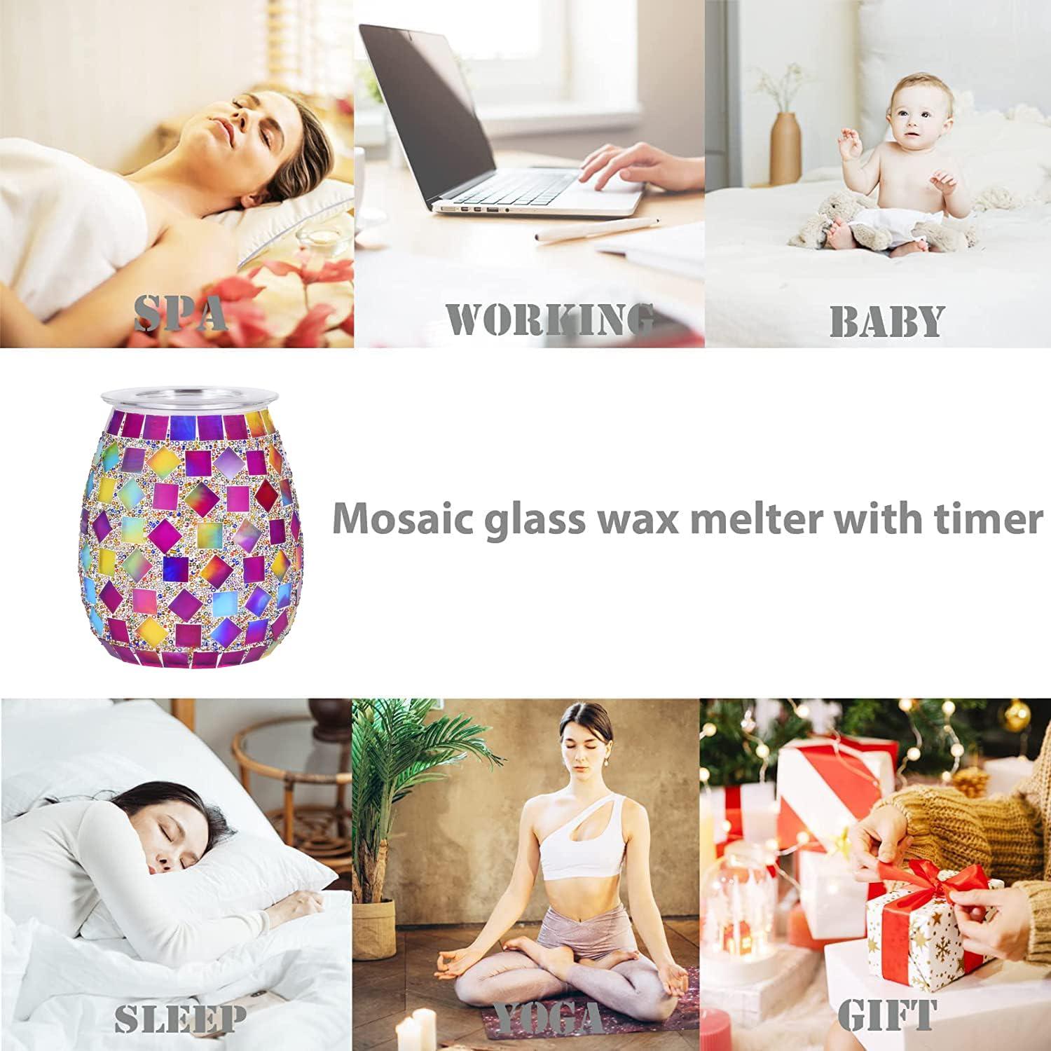 Dicimi Mosaic Glass Wax melt Warmer, Candle Wax Warmer, Electric Oil Burner,Wax Warmer for Scented Wax, for Essential Oil Burner & Wax Melts Burner MSK00012