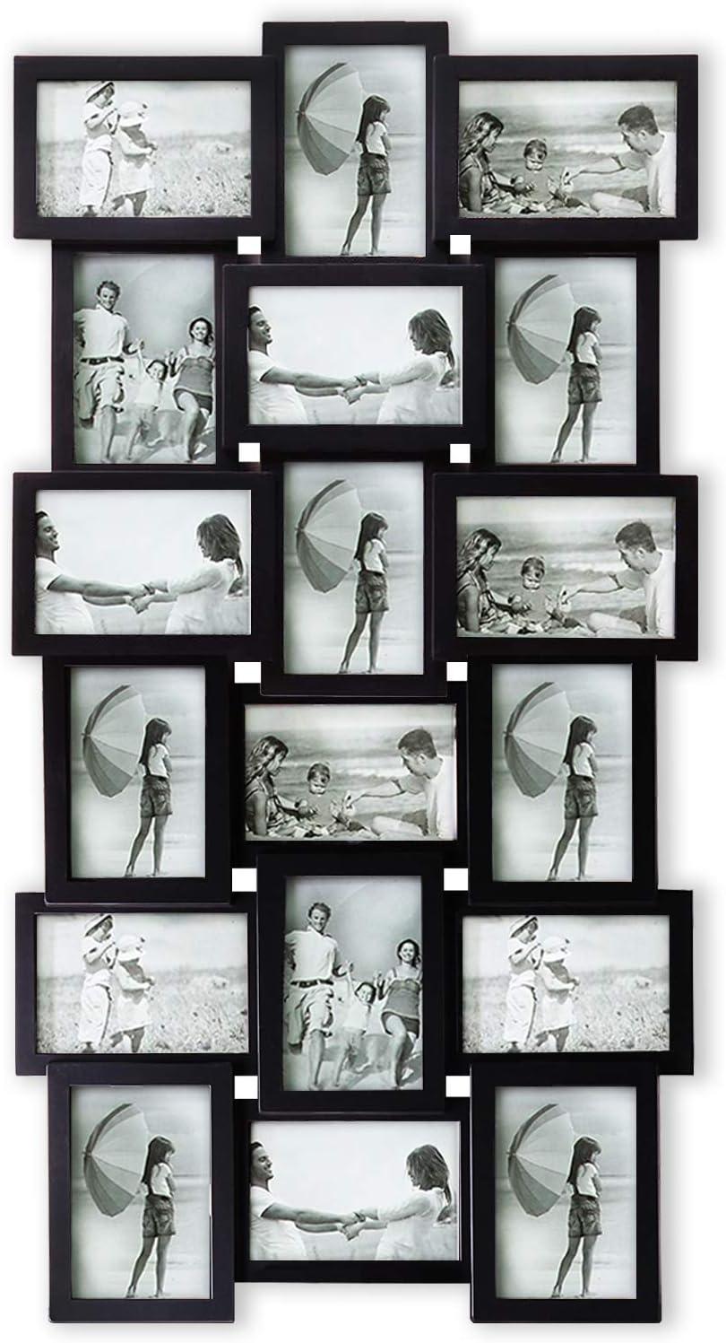 18 Piece Classic Black Family Photo Frame Set 6x4 inch Wall Gallery Collection Picture Frames