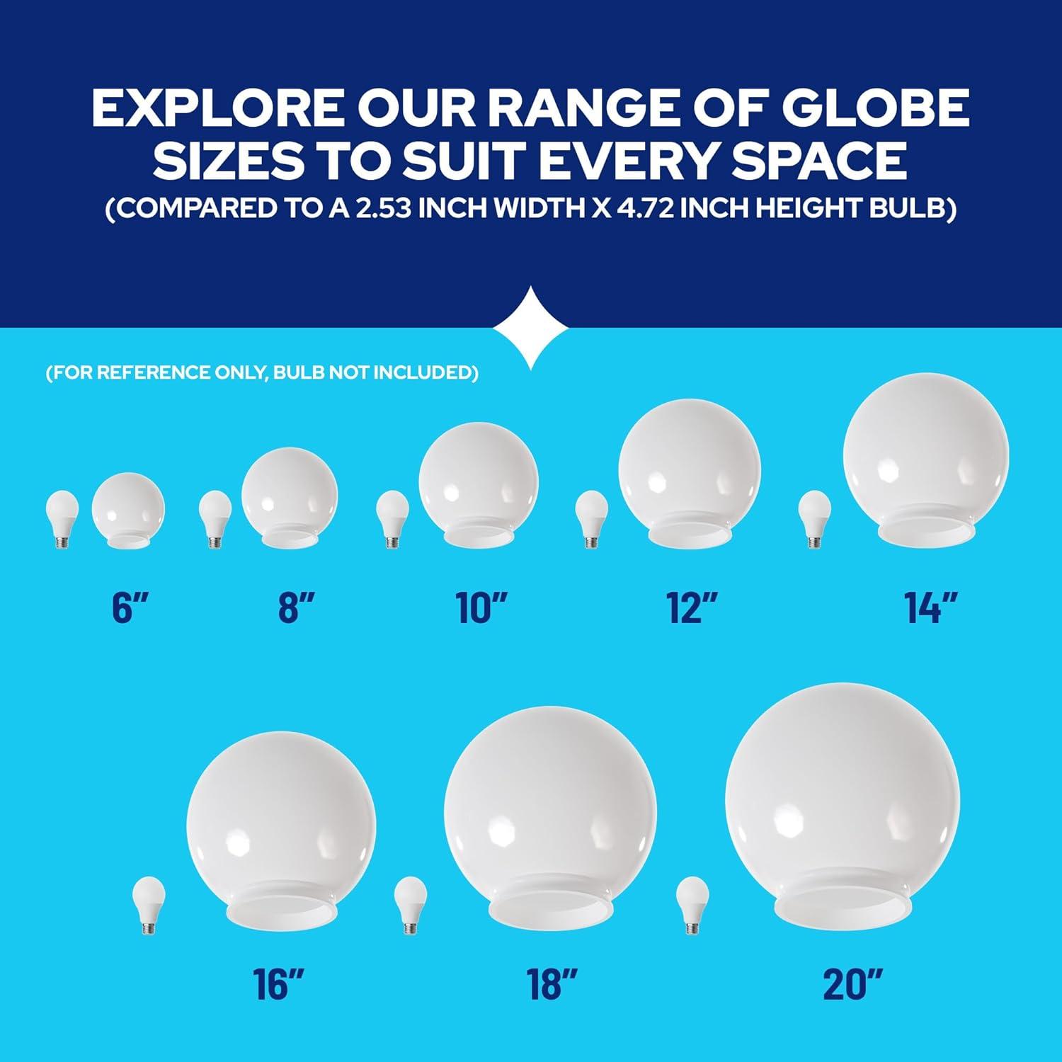 Solus Solus Prismatic Acrylic Sphere Globe with 5.25 in. Diameter Neckless Opening - No Fixture Included