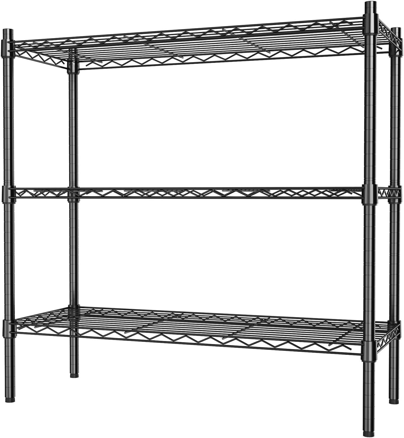 4-Tier Metal Storage Shelving, Adjustable Shelves Unit Heavy Duty Standing Shelf Organizer for Kitchen, Closet, Pantry, Garage, Bathroom, Laundry