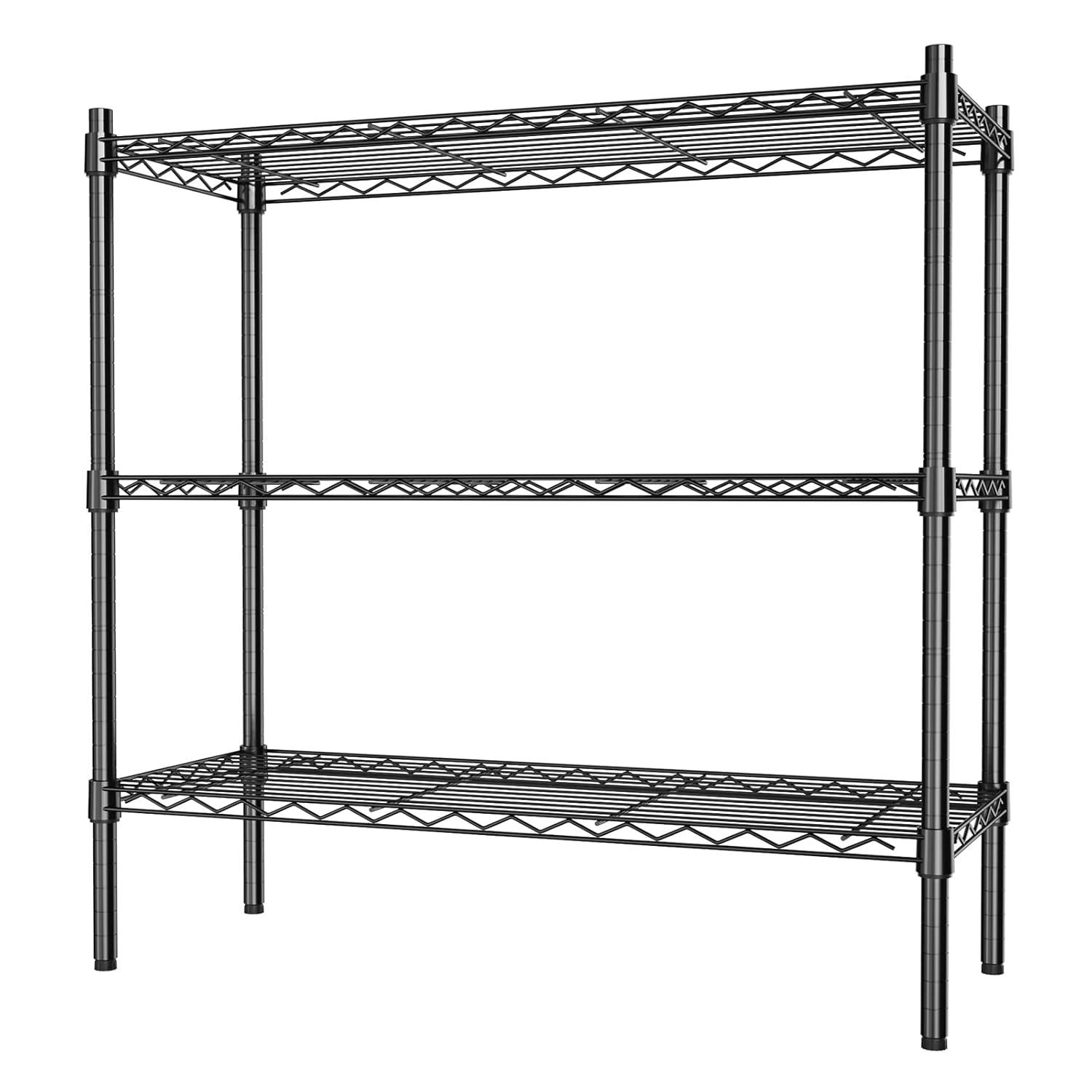 4-Tier Metal Storage Shelving, Adjustable Shelves Unit Heavy Duty Standing Shelf Organizer for Kitchen, Closet, Pantry, Garage, Bathroom, Laundry