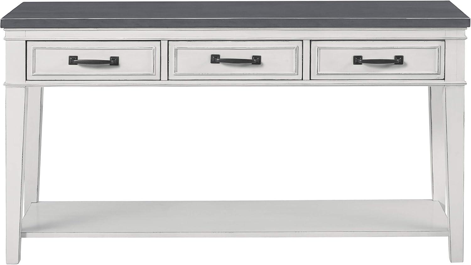 Martin Svensson Home Del Mar 3 Drawer Sofa Console Table White and Grey