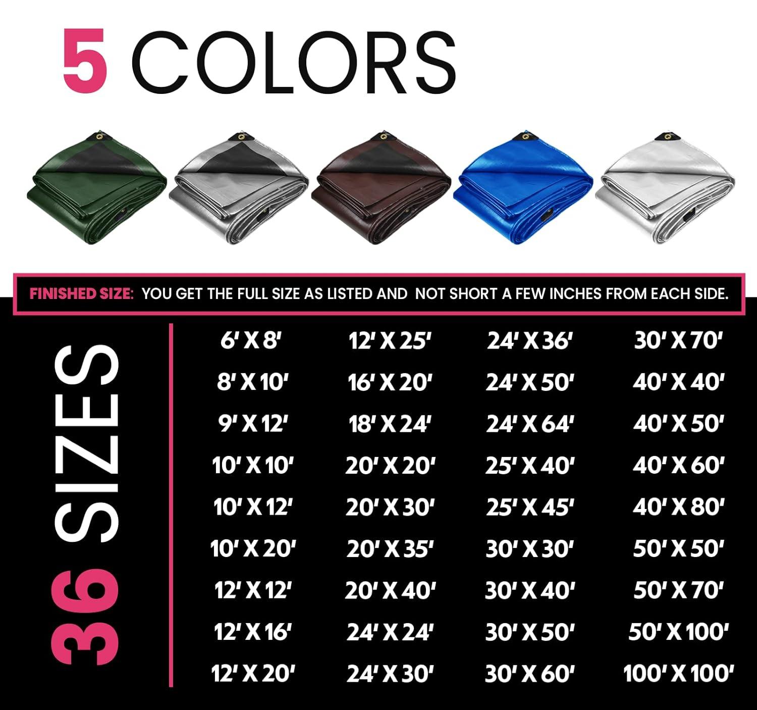 PROTARP 22 Mil Heavy Duty Polyethylene Tarp, Waterproof, UV Resistant