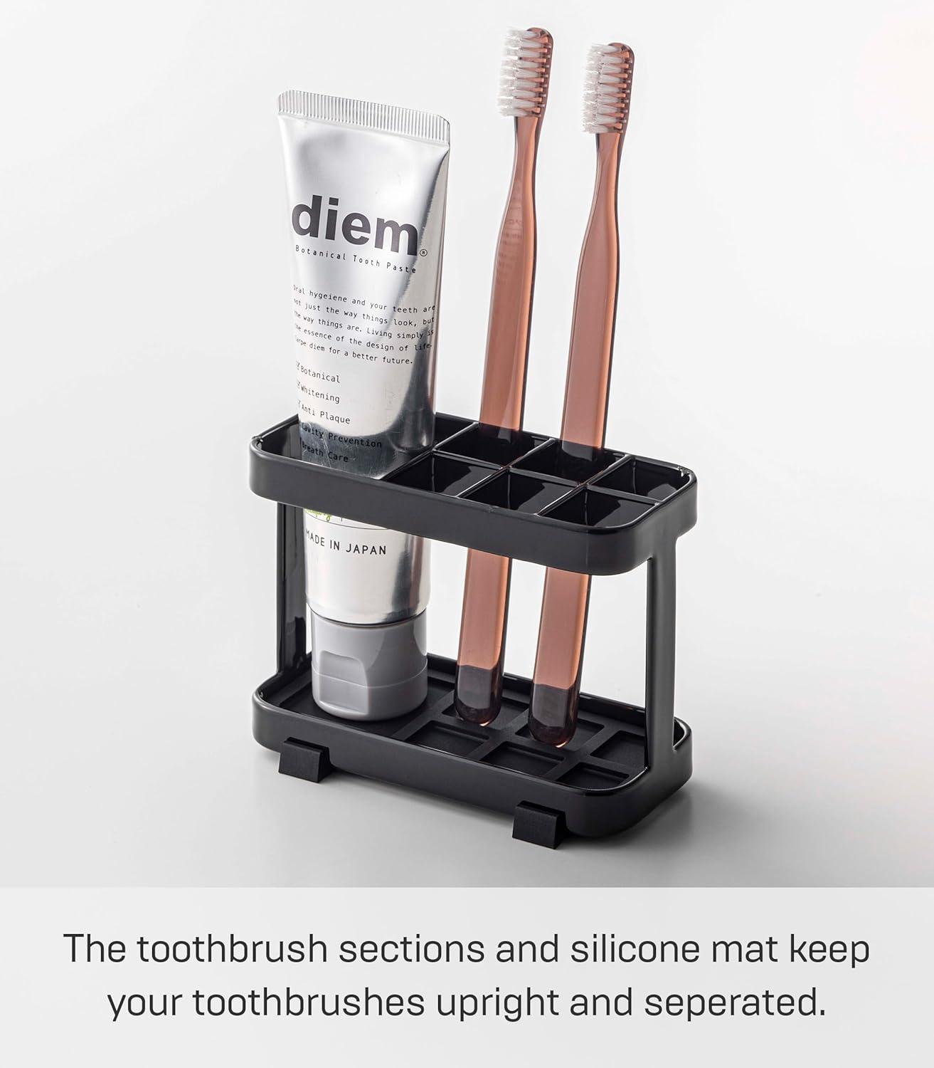 Yamazaki Home Tower Yamazaki Home Toothbrush And Toothpaste Holder For Bathroom Countertop, Steel, Water Resistant