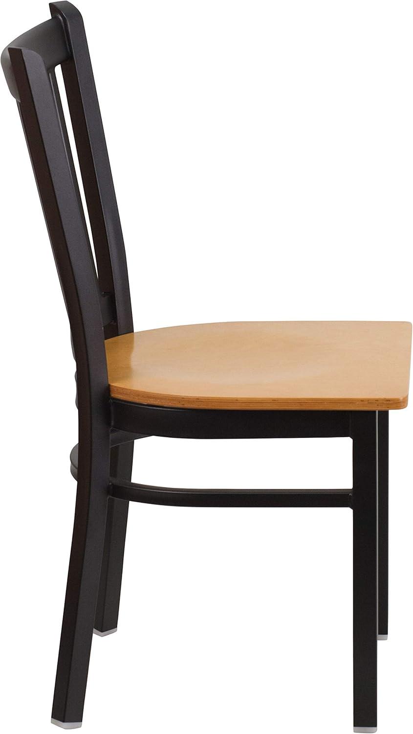 Flash Furniture Black Vertical Back Metal Restaurant Chair