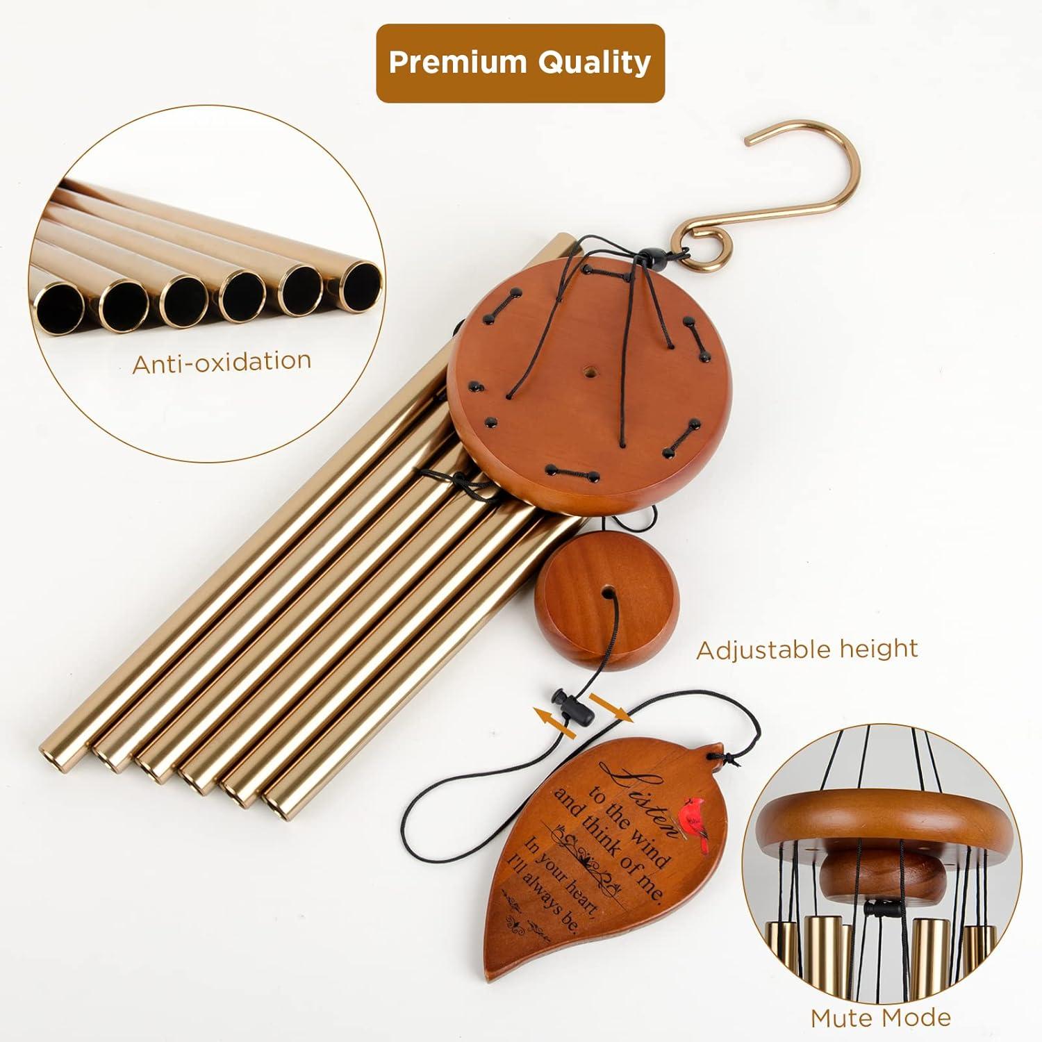 Sympathy Gifts for Loss of Loved One 32" Memorial Wind Chimes for Loss of Loved One Bereavement Condolence Gifts Sympathy Windchimes Memory Wind Chime with Memorial Card