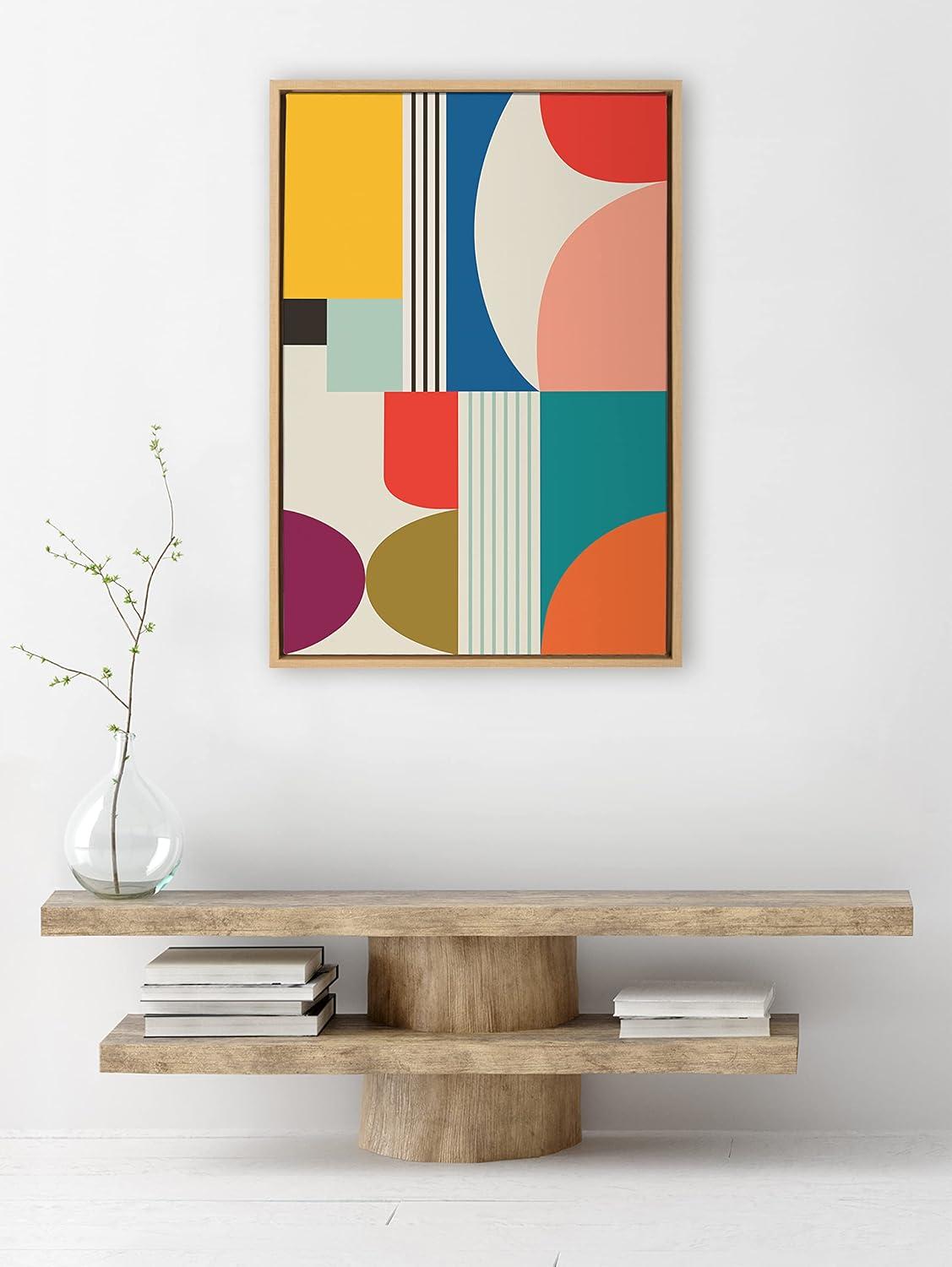 Kate and Laurel Sylvie Mid Century Modern Pattern Framed Canvas by Rachel Lee of My Dream Wall