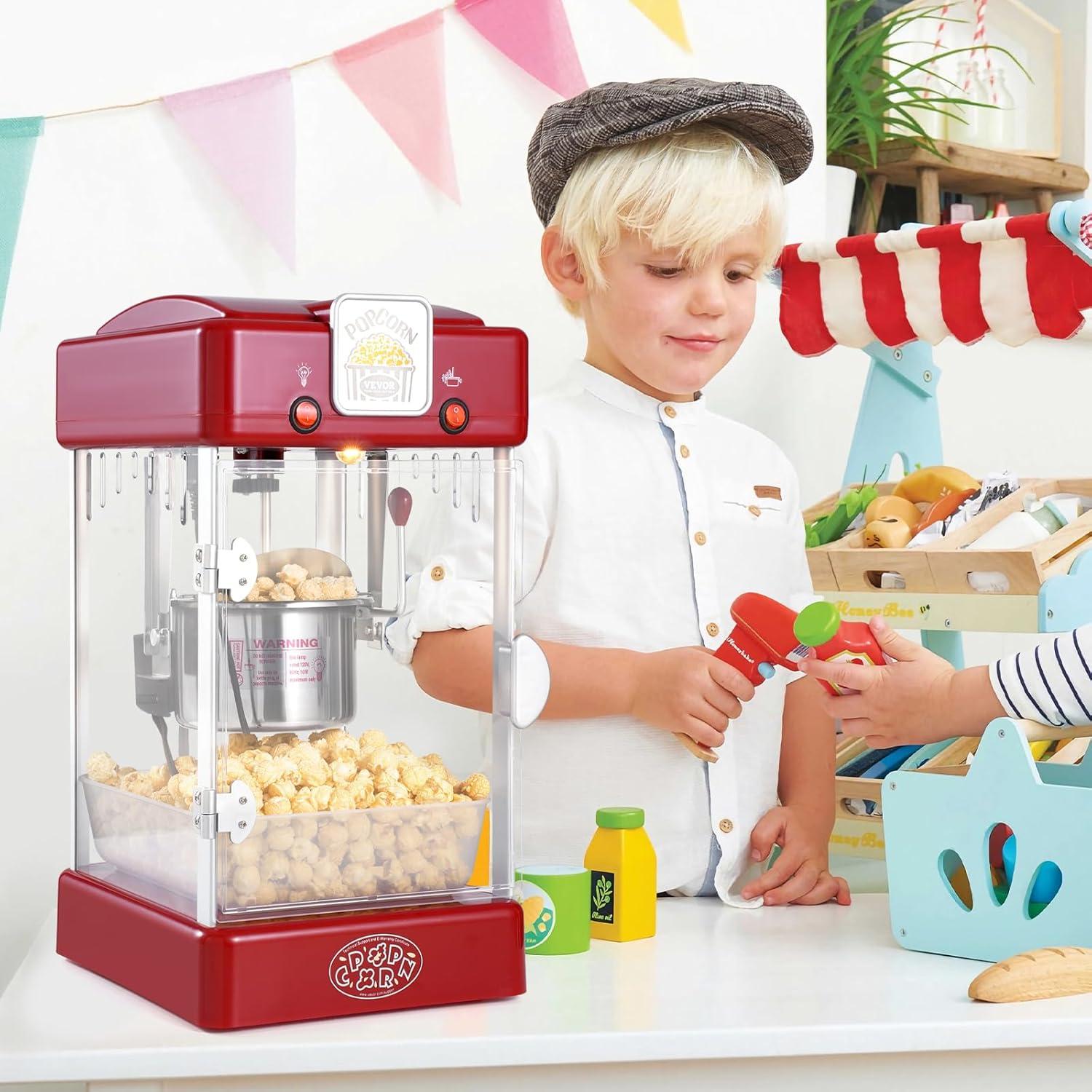 Stellweilan Tessberg Popcorn Popper Machine Tabletop Popcorn Maker 300W 2.5 Oz Red
