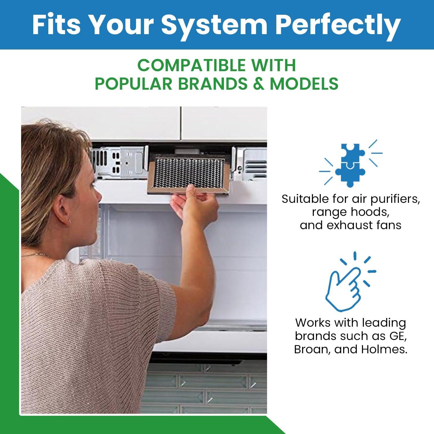 Replacement Carbon Filters Compatible With Broan: 99010308 BPSF30 QS WS GE: WB02X10707 (2-Pack)