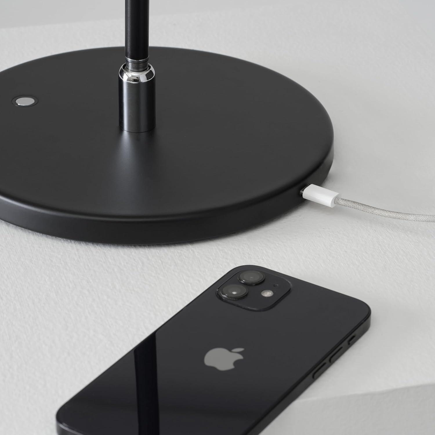 Brightech Libra 39 in. Dimmable LED Industrial Desk Lamp with USB-C Port and Adjustable Lamp Head & Reviews | Wayfair