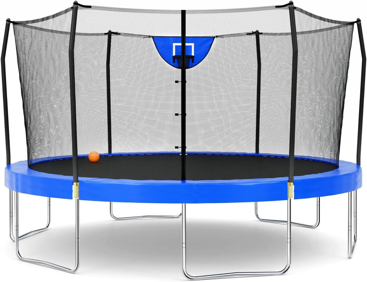 Skywalker Trampolines Skywalker Trampolines 15Ft Round Trampoline With Enclosure  Blue