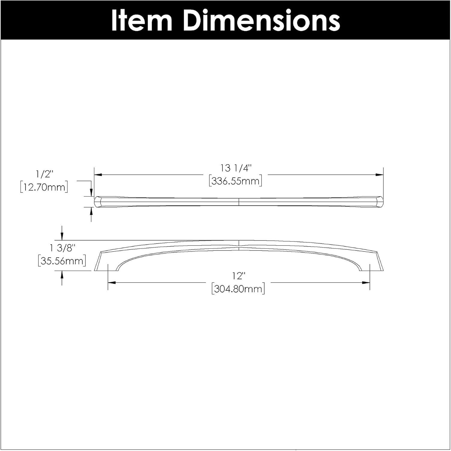 Greenwich Kitchen Cabinet Handles, Solid Core Drawer Pulls for Cabinet Doors, 13-1/4 Inch