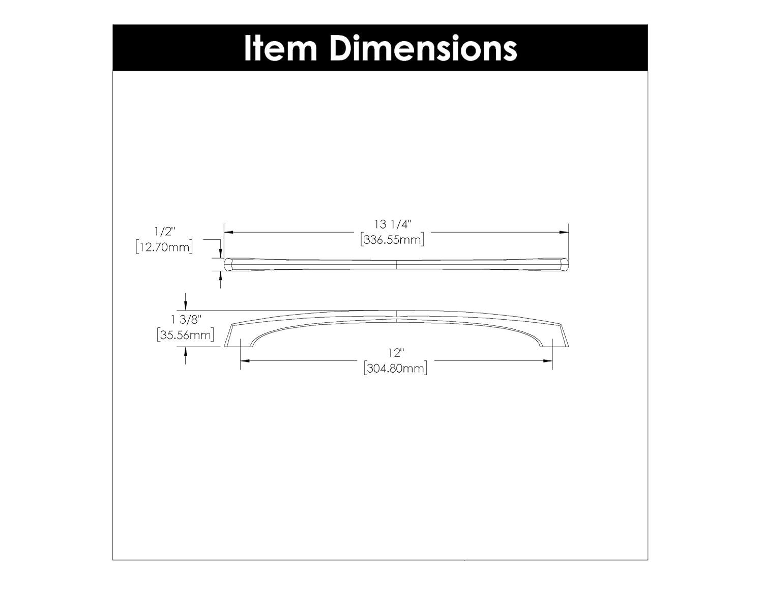 Greenwich Kitchen Cabinet Handles, Solid Core Drawer Pulls for Cabinet Doors, 13-1/4 Inch