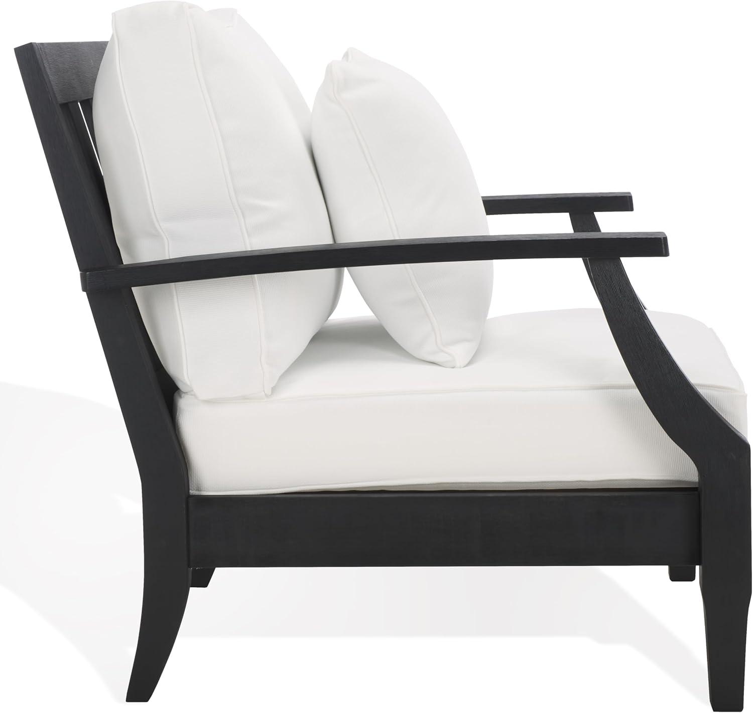 SAFAVIEH Couture Martinique Coastal Eucalyptus Wood Solid Armchair, Natural/Grey