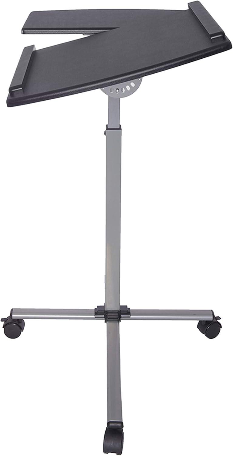 Mobile Laptop Cart Steel Graphite Black - Techni Mobili: Adjustable, Rolling Workstation with Locking Wheels