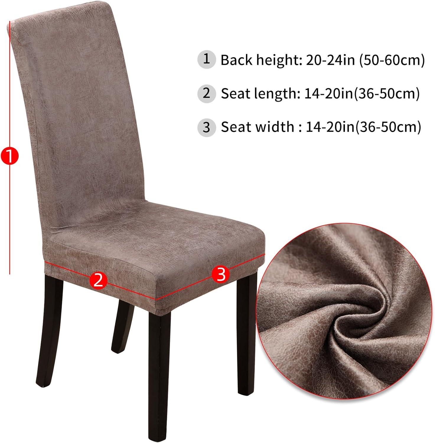 Taupe Velvet Stretch Dining Chair Covers Set of 4