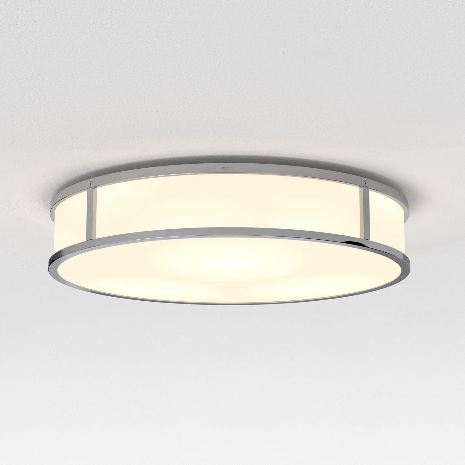 Elegant Square Polished Chrome Ceiling Light with Frosted Glass