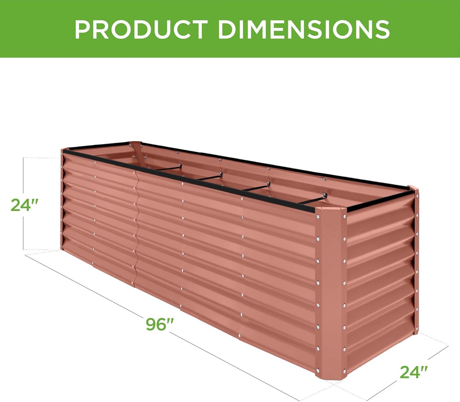 Terracotta Rectangular Steel Raised Garden Bed Planter Box