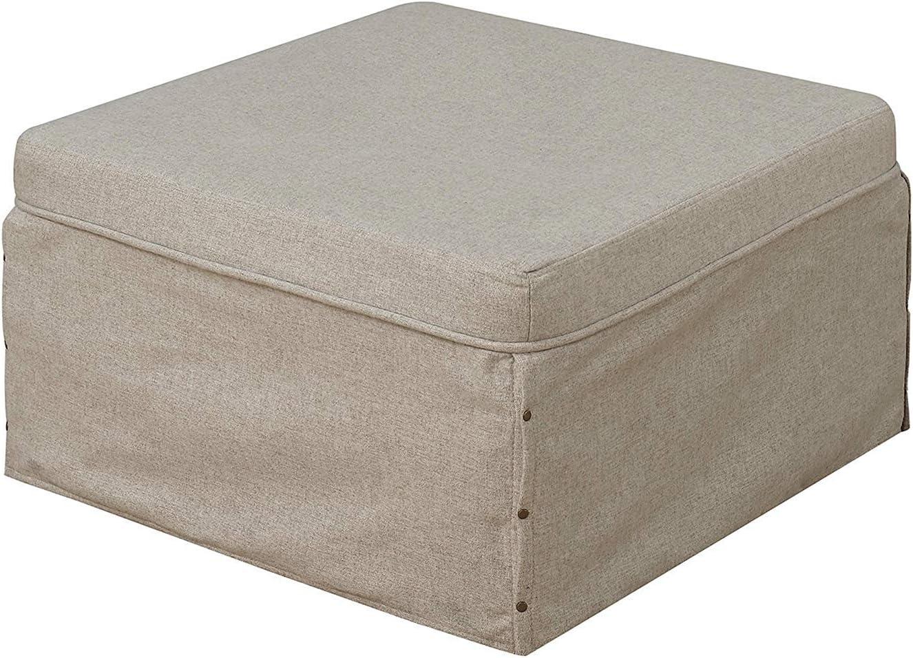Convenience Concepts Designs4Comfort Folding Bed Ottoman, Soft Beige Fabric