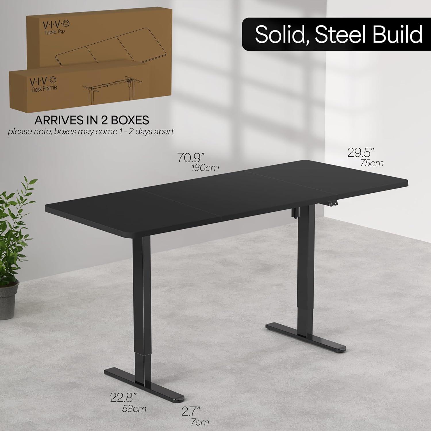 71" x 30" Electric Desk with 2 Button Controller DESK-KIT-0B7B Series