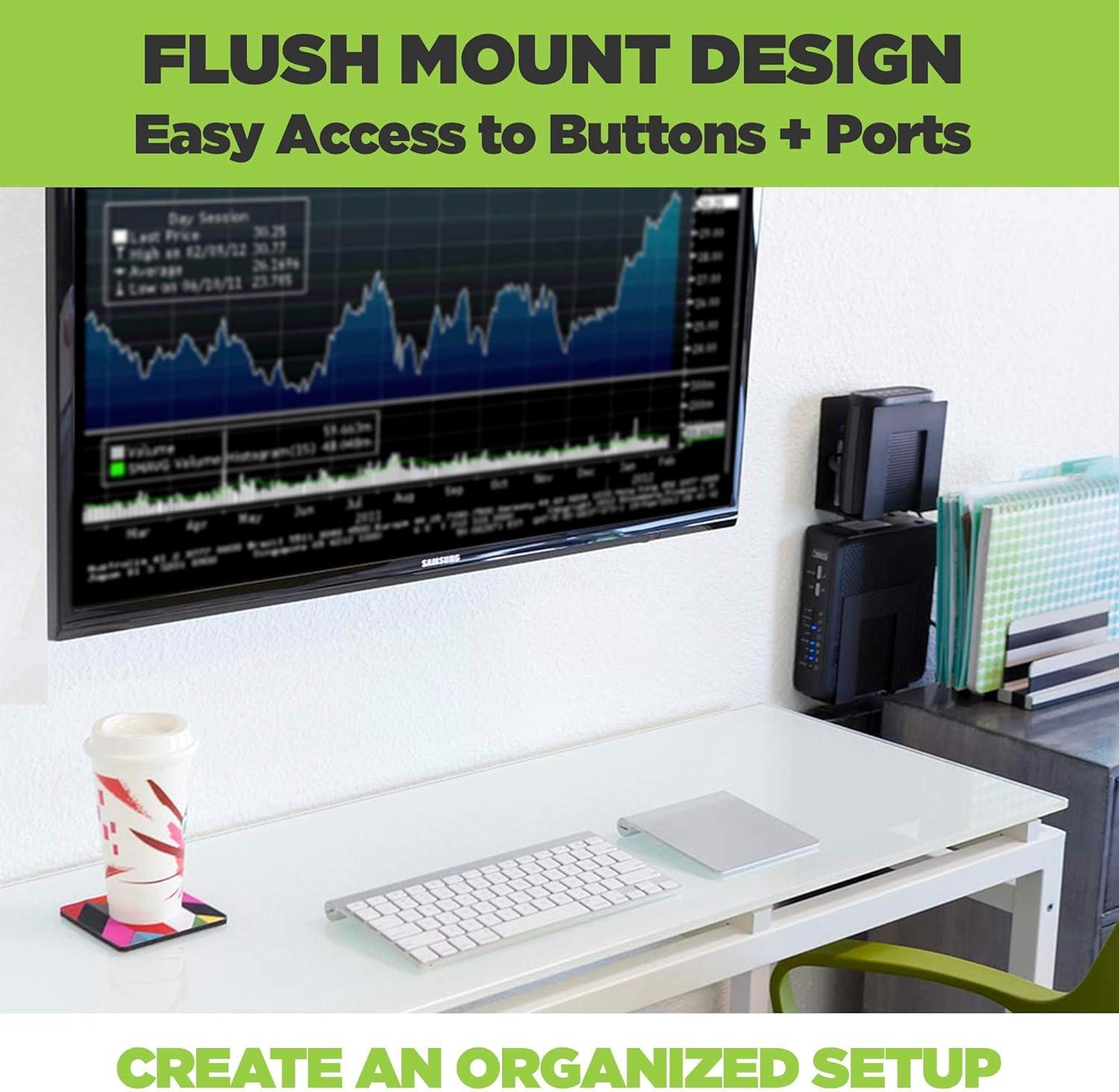 HIDEit Mounts HIDEit Uni-S | Adjustable Small Electronics, Cable Box Mount + Small Computer Mount
