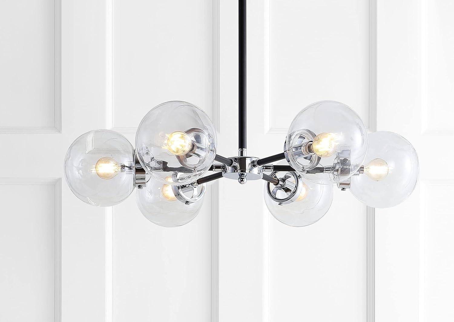 Jonathan Y Caleb 28" Black Chrome Sputnik Chandelier