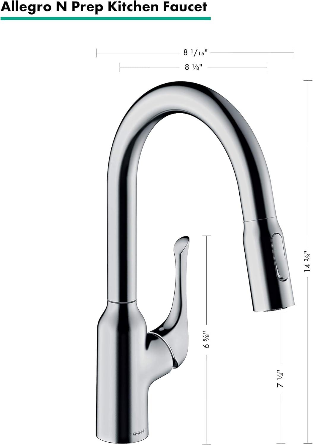 hansgrohe Allegro N Prep Kitchen Faucet, 2-Spray Pull-Down, 1.75 GPM