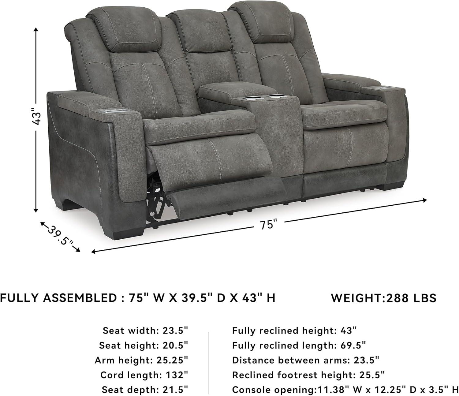 Signature Design by Ashley Next-Gen DuraPella Contemporary Power Reclining Loveseat with Adjustable Headrest