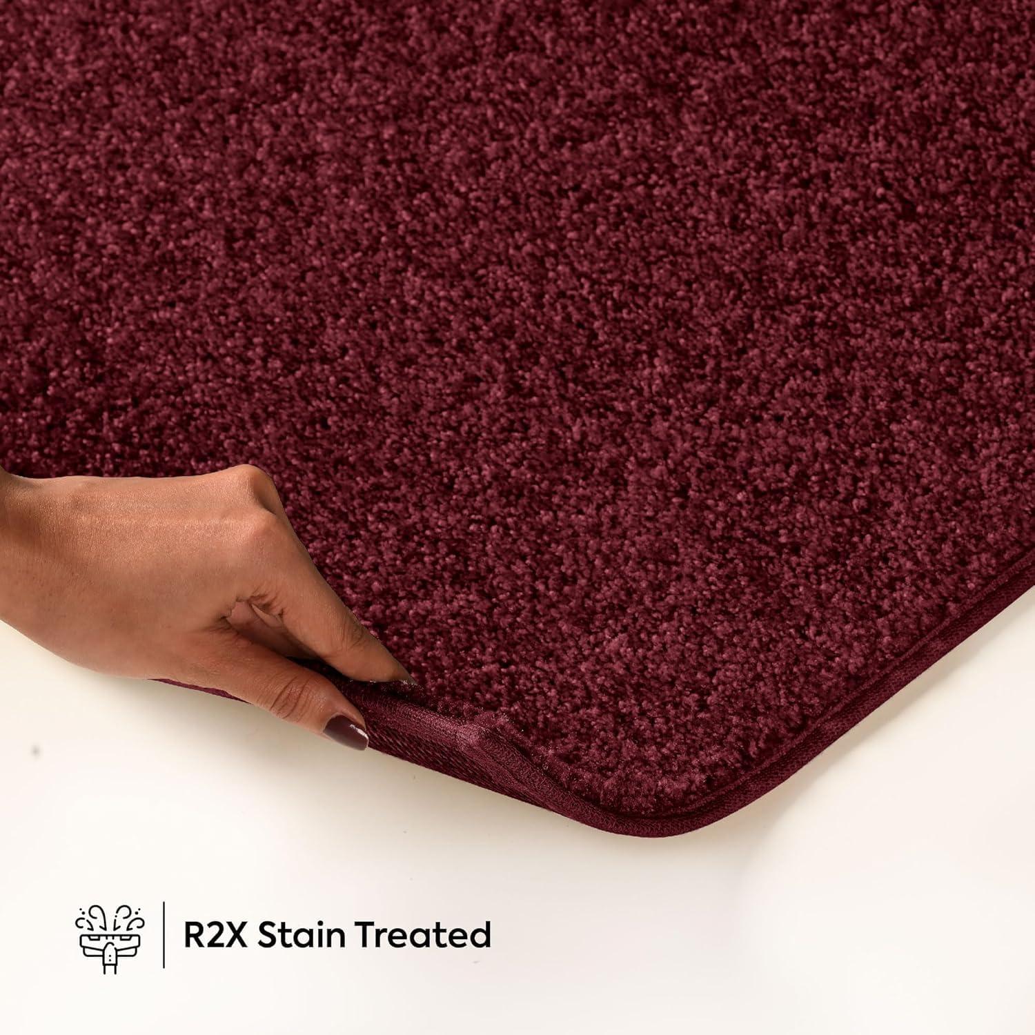 Saturn Collection Solid Color Area Rugs Burgundy - 2' x 4' Rectangle, Indoor, Stain Resistant, Perfect for Living Room, Bedroom, Dining Room, Entryway, Doorway, Pet & Kids Friendly Rug, Wedding