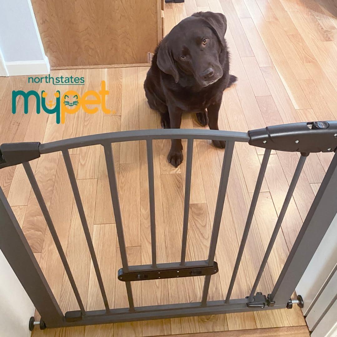 North States MyPet Wide Metal Deco EasyPass Pet Gate, Expands to 40.5" Wide