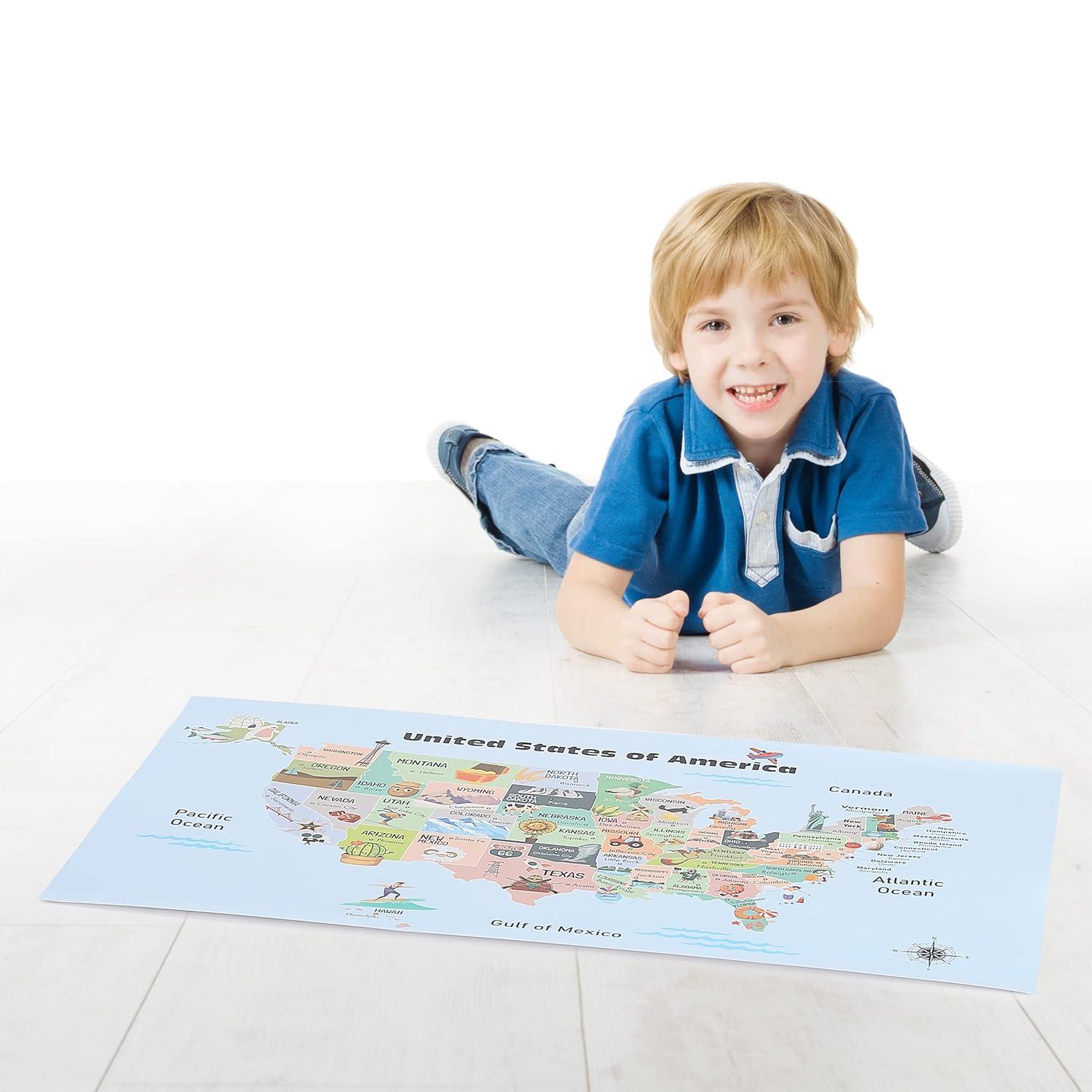 Mr. Pen- United States Map for Kids, 14.5”x 24.6”, Us Map for Kids Learning, Map of Usa, Wall Maps, Usa Map Poster