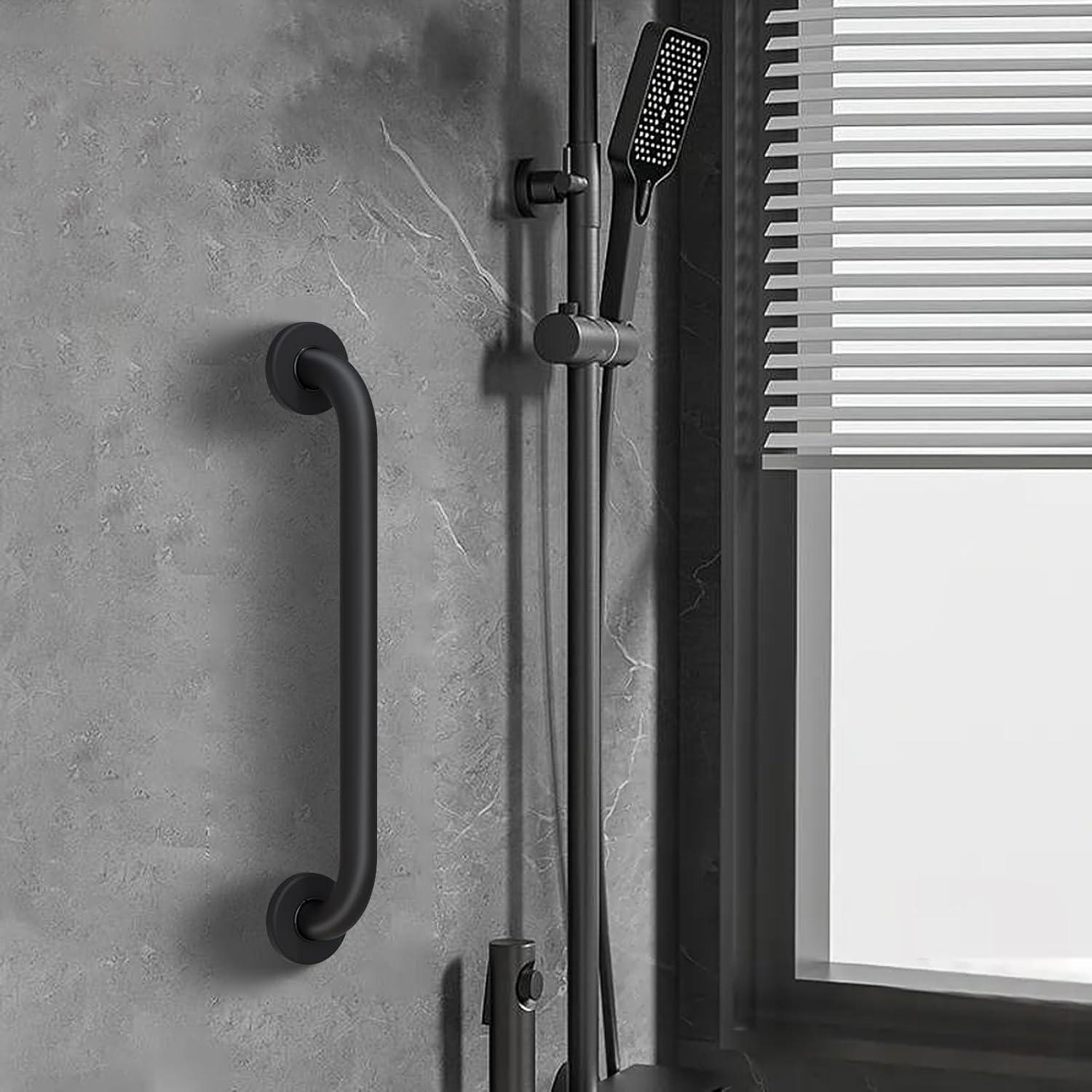 18” Shower Handle Smooth Grip | 304 Stainless Steel Bathroom Grab Bars For Seniors | Handicap Grab Bars Oil Rubbed Bronze | ADA Shower Bars Safety For Elderly | Grab Bars For Bathtubs And Showers
