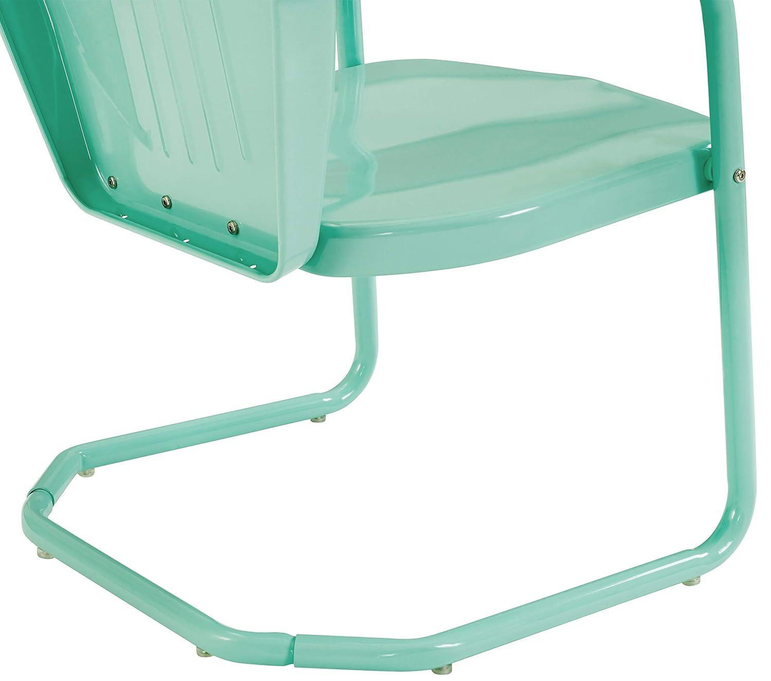 Crosley Furniture Griffith Metal Outdoor Patio Chair in Aqua