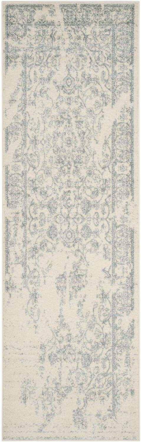 Ivory and Slate Hand-knotted Synthetic Area Rug